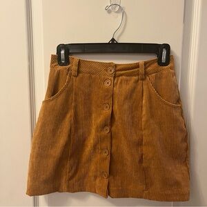 Chic Button-Front Corduroy Mini Skirt